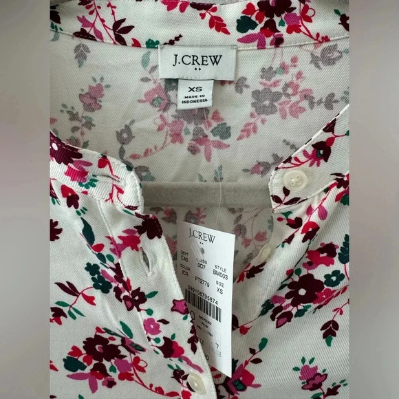 J Crew chic feminine long sleeve floral ruffle top size XS button front - Picture 16 of 16